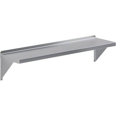 Amgood 12 in. x 48 in. Stainless Steel Wall Shelf With Squared Edge AMG WS-SQ-1248